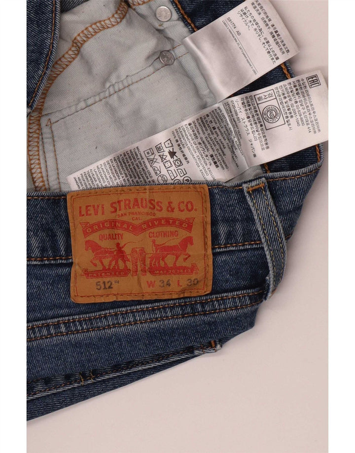 Levi's Hombre 512 Slim Jeans W34 L30 Algodón Azul