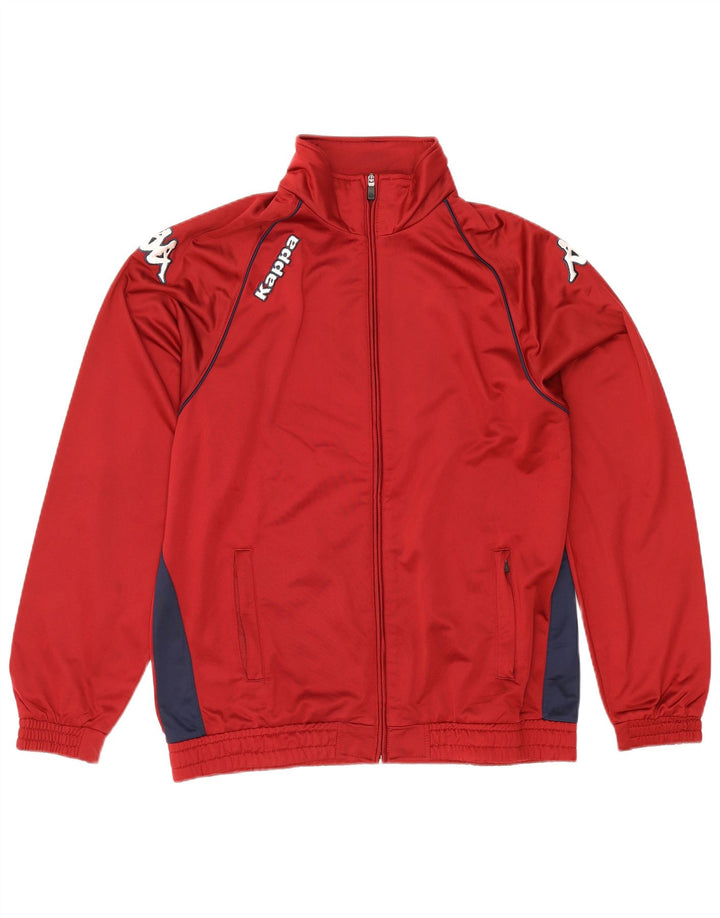 Kappa Mens Graphic Chándal Top Chaqueta Grande Rojo Colorblock Poliéster