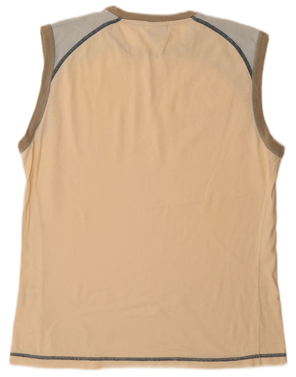 Diadora Camiseta sin mangas para mujer ES 40 XL Algodón color block beige