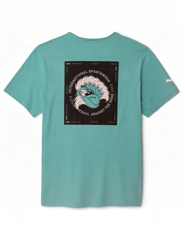 Puma Camiseta gráfica para hombre Top XL Turquesa Algodón