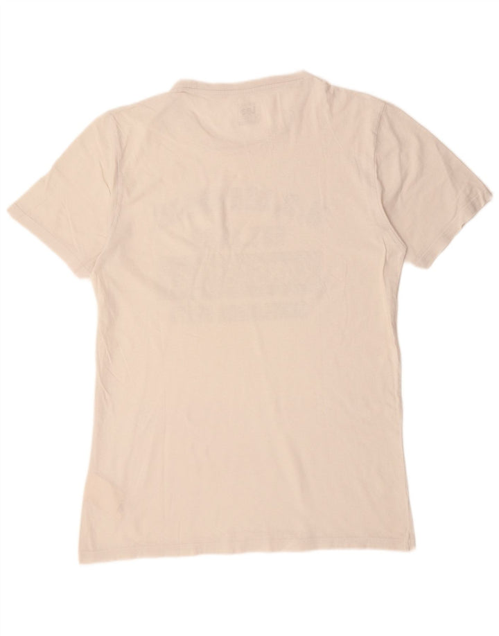 LEE Camiseta gráfica de ajuste regular para hombre Top mediano de algodón blanco roto