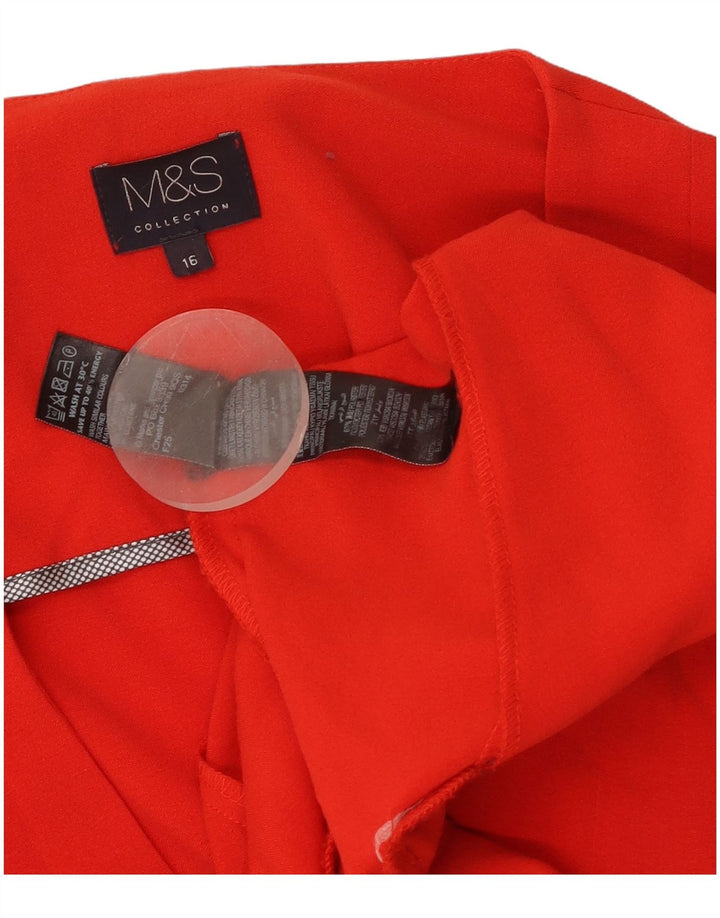 Marks & Spencer Chaqueta Blazer para Mujer UK 46 Grande Poliéster Rojo