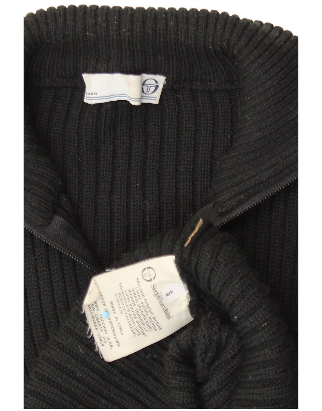 Sergio Tacchini Suéter tipo cárdigan con cremallera completa para mujer UK 10 Small Black