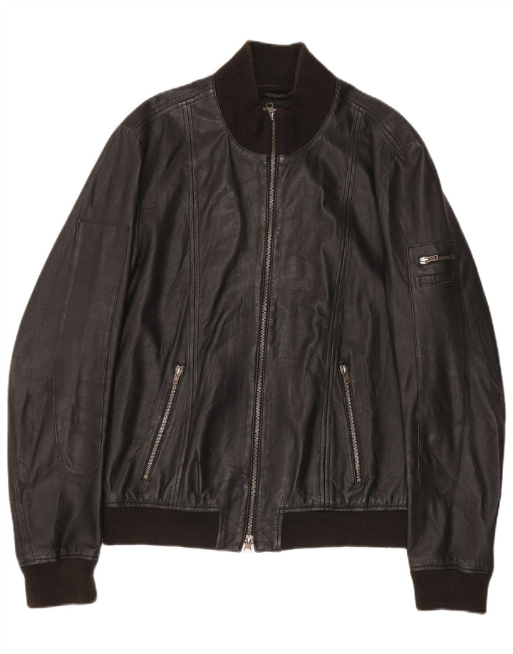 Chaqueta de cuero Zen para hombre IT 54 XL Cuero negro
