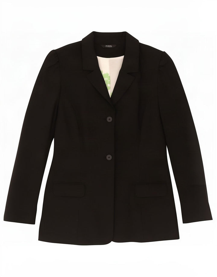 Marks & Spencer Chaqueta tipo blazer de 2 botones para mujer UK 44 Mediano Poliéster negro