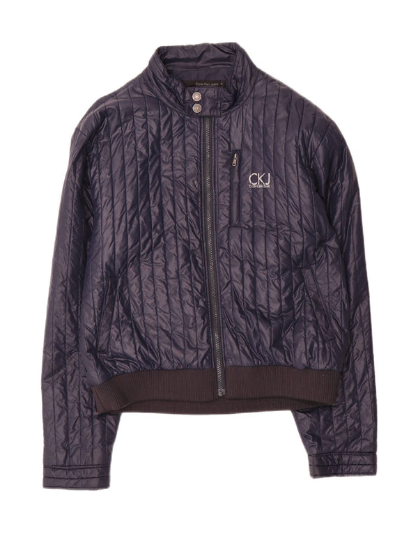 Calvin Klein Jeans Chaqueta acolchada para hombre UK 42 XL Nylon azul marino