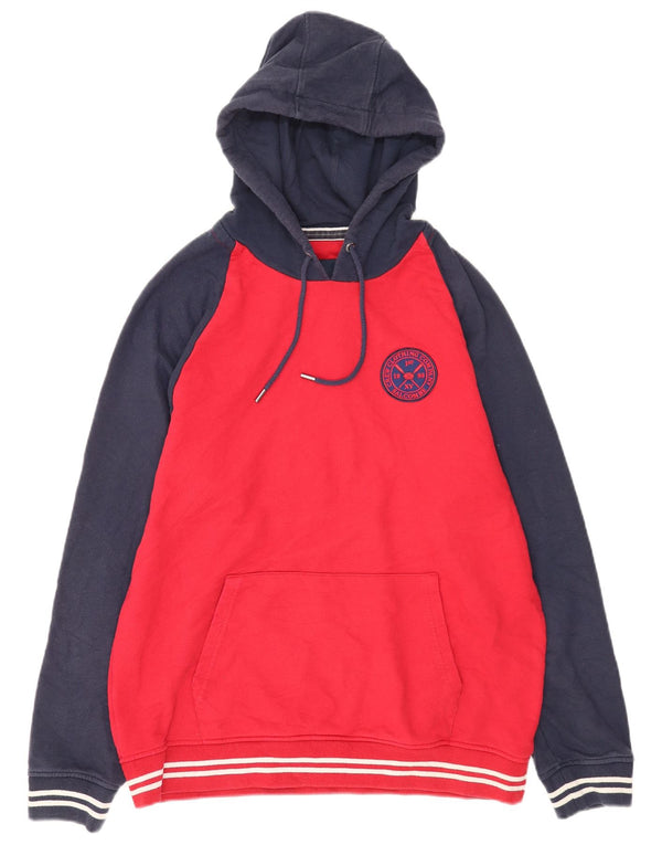 Crew Clothing Hombre Salcombe Sudadera con capucha Jumper XL Rojo Colorblock Algodón