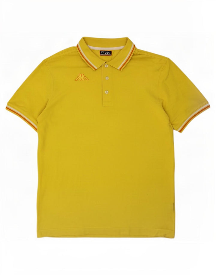 Polo Kappa Hombre De Algodón A Rayas Amarillo Grande