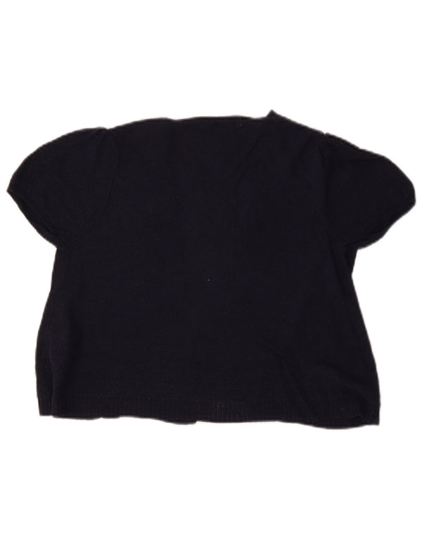 Marks & Spencer Cárdigan de Manga Corta para Mujer UK 40 Small Azul Marino