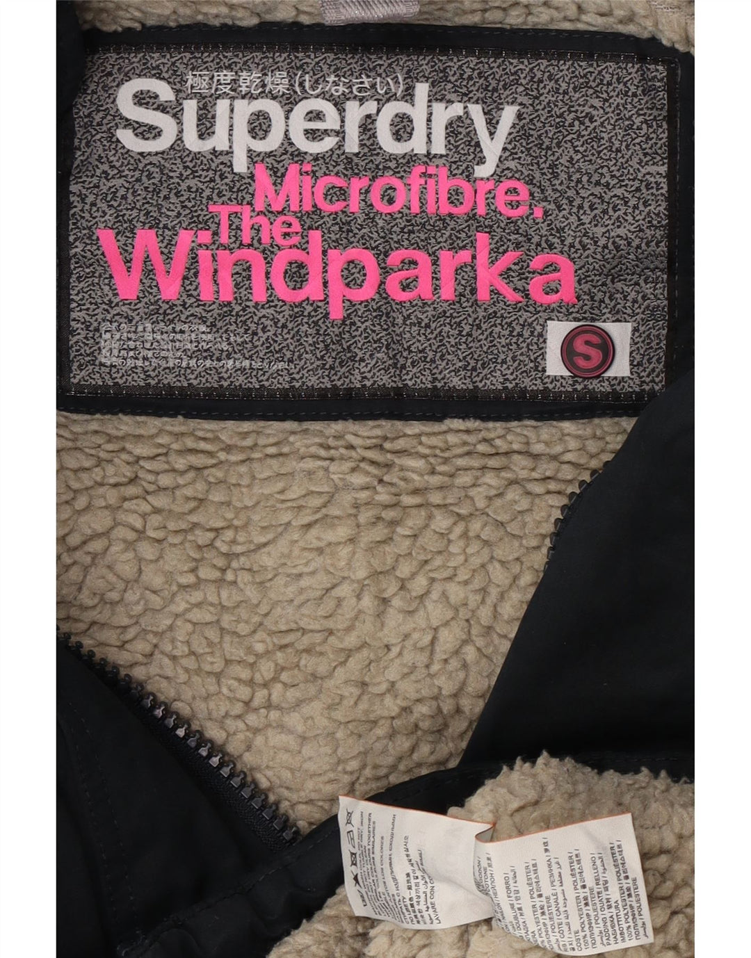 Superdry Chaqueta Cortavientos Gráfica para Mujer UK 40 Small Azul Marino