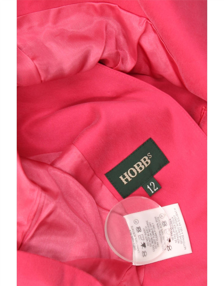 Hobbs Chaqueta tipo blazer corta con 3 botones para mujer Reino Unido 12 Seda rosa mediana