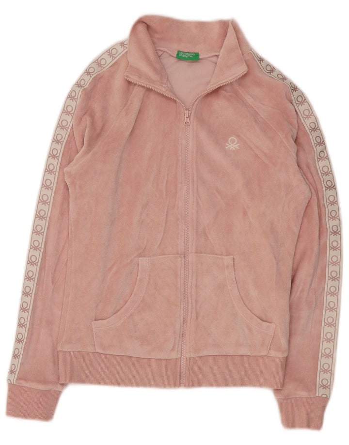 BENETTON Chaqueta de chándal para niña 10-11 años XL Rosa Colorblock