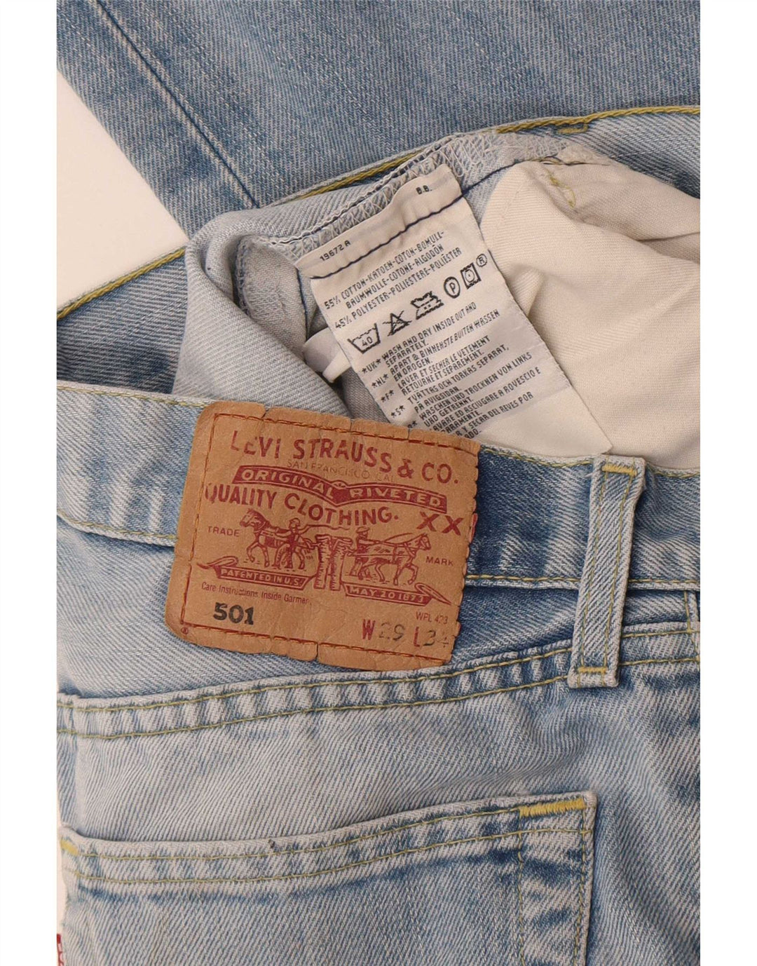 Vaqueros Levi's Mujer 501 Rectos W29 L31 Algodón Azul