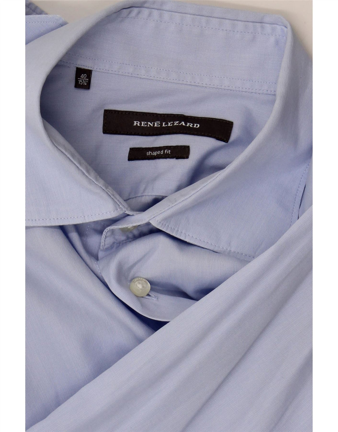 RENE LEZARD Mens Shaped Fit Shirt Size 15 3/4 40 Medium Blue Vintage Rene Lezard and Second-Hand Rene Lezard from Messina Hembry 