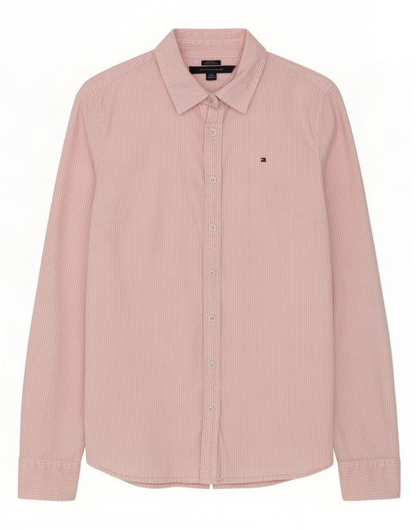 Tommy Hilfiger Camisa de corte clásico para mujer UK 6 XS Algodón a rayas rosa