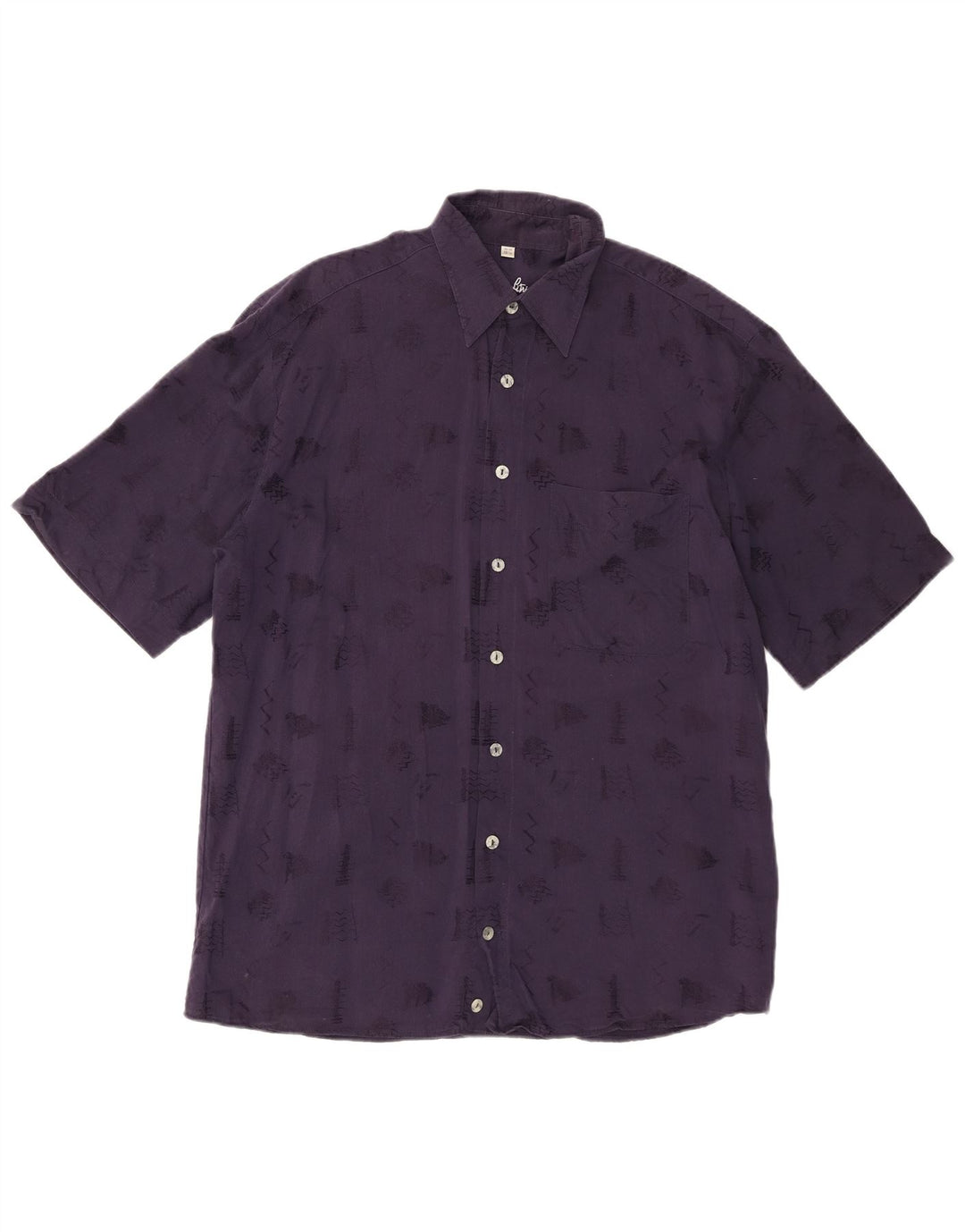 Angelo Litrico Camisa Hombre Talla 39 /40 15 1/2 Medio Azul Marino Geométrico