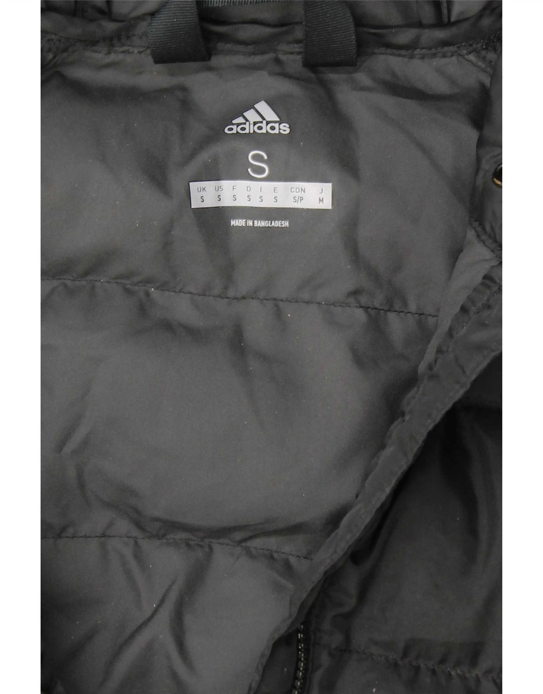 Adidas Chaqueta acolchada con capucha para hombre UK 36 Small Poliéster negro
