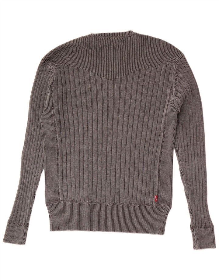 Levi's Jersey con cuello redondo para hombre, talla grande, algodón gris