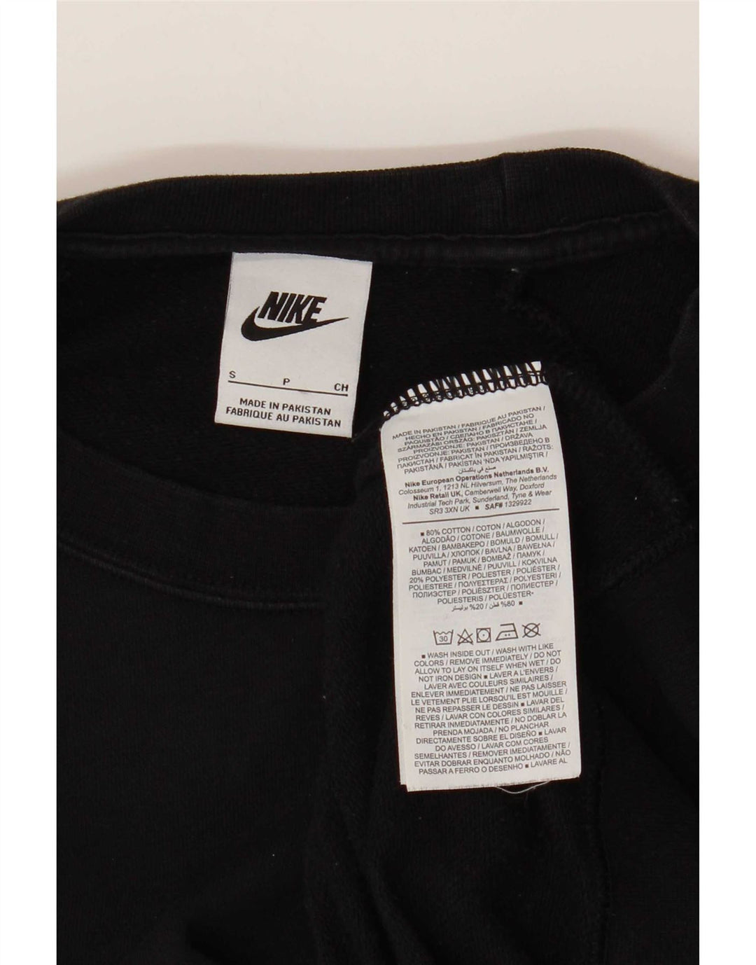 Nike - Sudadera extragrande para mujer, talla 10, talla pequeña, algodón negro