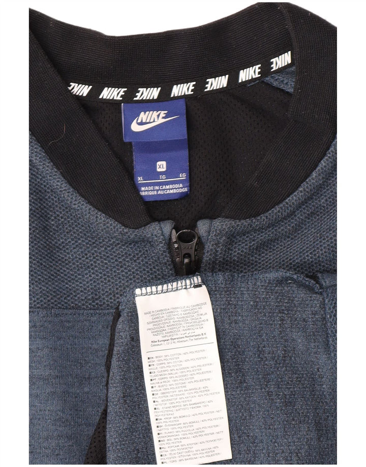 Nike - Chaqueta de chándal para hombre, talla XL, algodón moteado azul