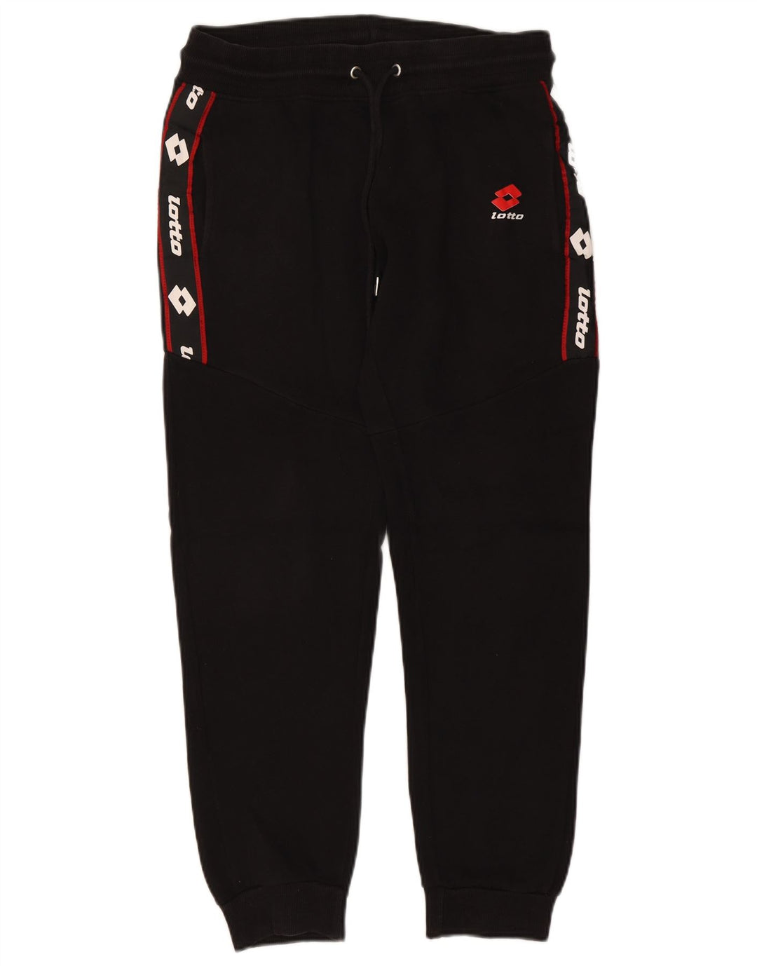 LOTTO Hombre Pantalones De Chándal Gráfico Joggers Medium Negro Algodón