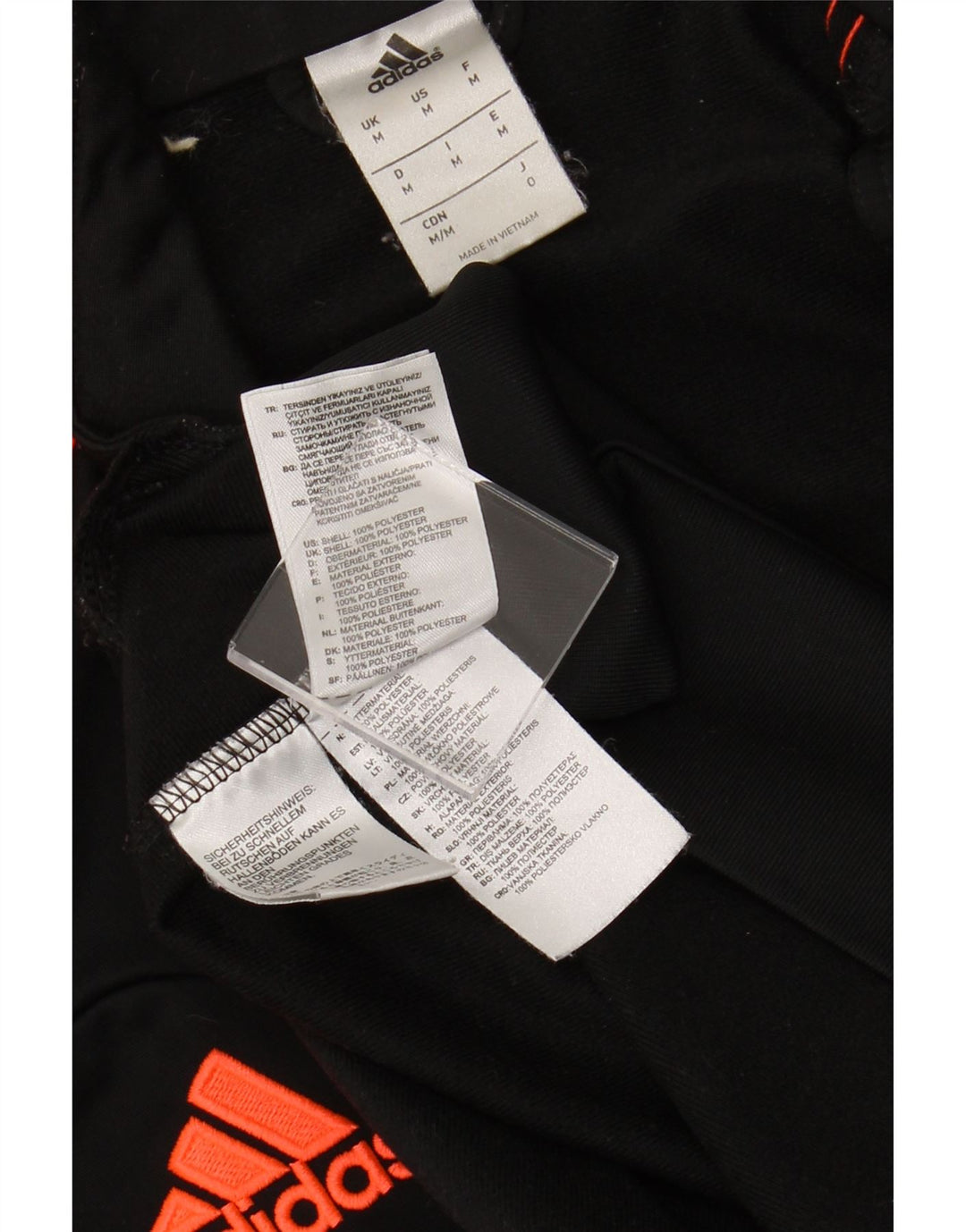 ADIDAS Hombre Chándal Top Chaqueta Mediano Negro Colorblock Poliéster