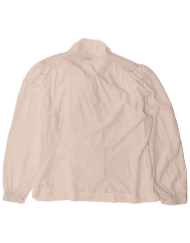 Vintage mujer frente corbata camisa blusa IT 51 XL Off White