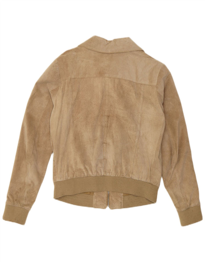 Conbipel Chaqueta bomber de gamuza para mujer IT 46 Cuero beige grande