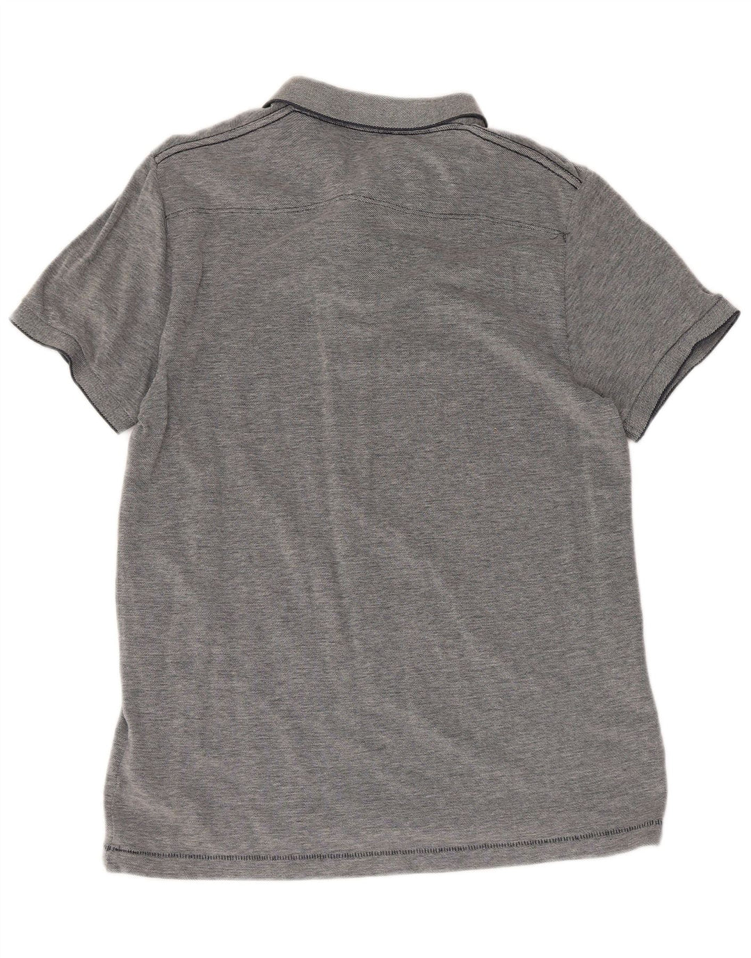 French Connection Polo ajustado para hombre de algodón moteado gris grande