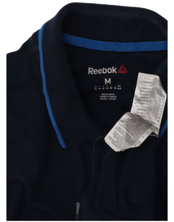 REEBOK Polo Hombre Algodón Azul Marino Medio