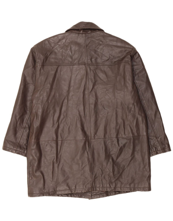 Maddox Abrigo de cuero holgado para mujer EU 42 Large Brown