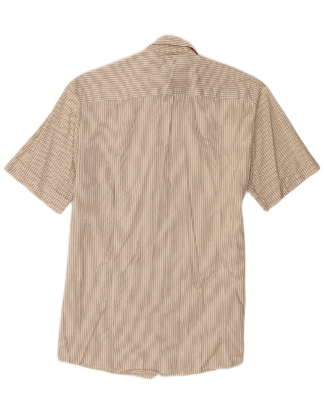 Camisa Hugo Boss Hombre Manga Corta Algodón Rayas Beige Medio