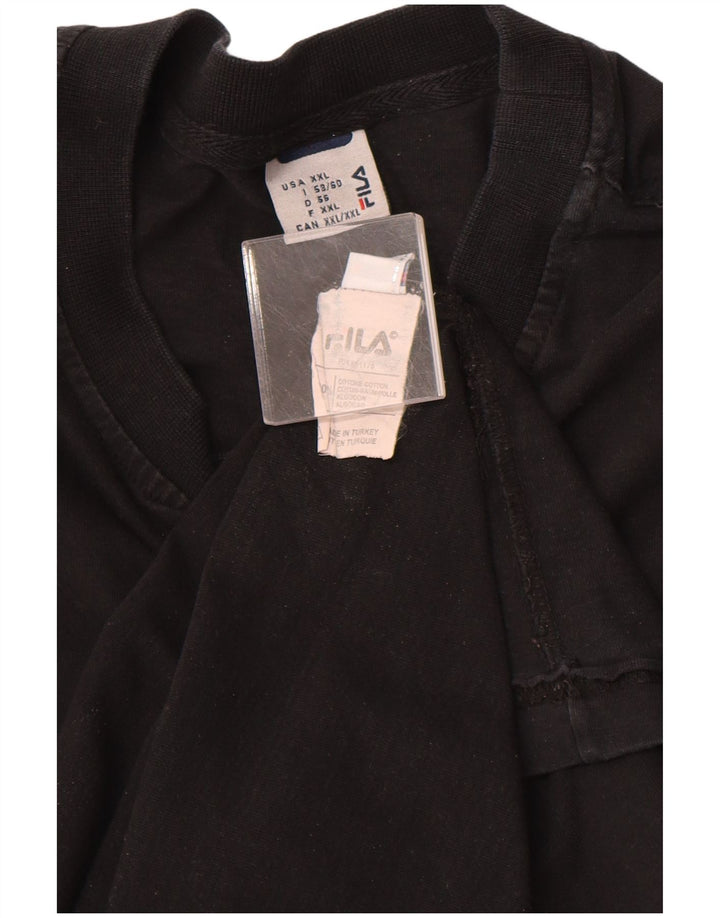 FILA Mens Graphic T-Shirt Top 2XL Black Cotton