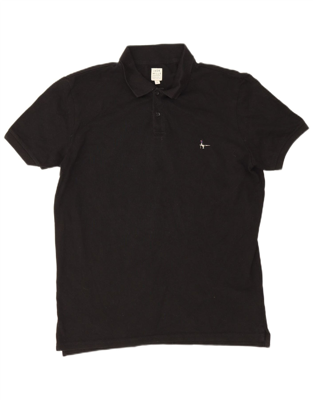 Jack Wills Polo para hombre grande de algodón negro