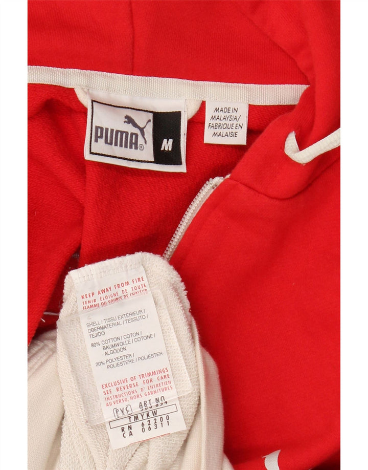 Puma Hombre Sudadera Con Capucha Y Cremallera Gráfica De Algodón Color Block En Rojo Medio