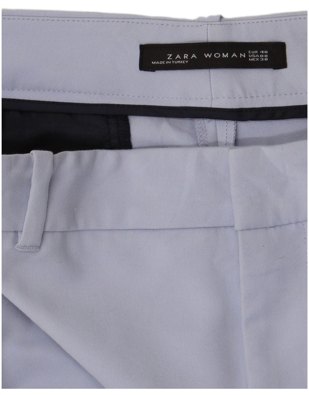 Zara Mujer Pantalón Chino Slim EU 40 Medium W30 L28 Azul