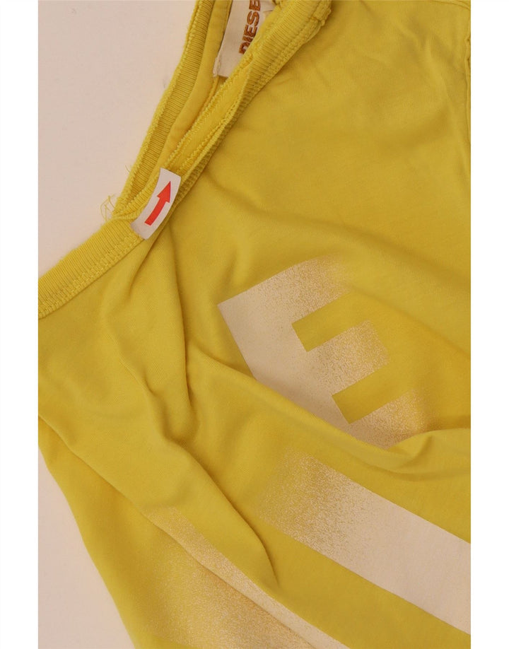 Diesel Hombre Camiseta Gráfica Top Pequeño Amarillo