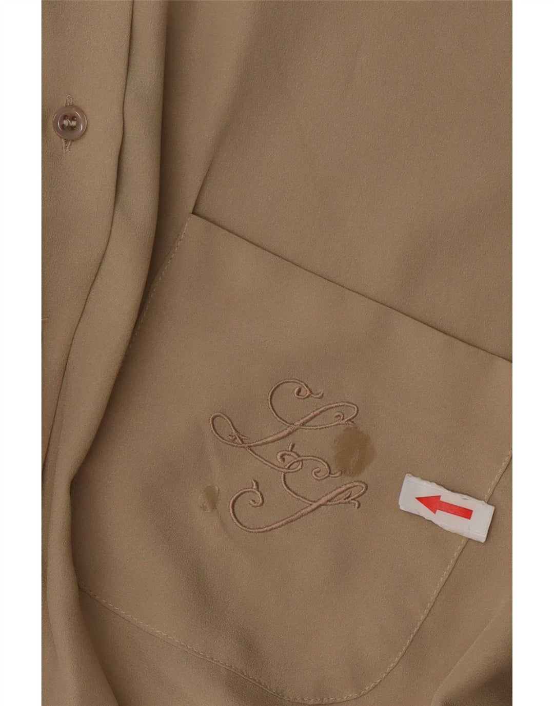 Luisa Spagnoli Blusa Camisa Mujer UK 40 XL Poliéster Beige