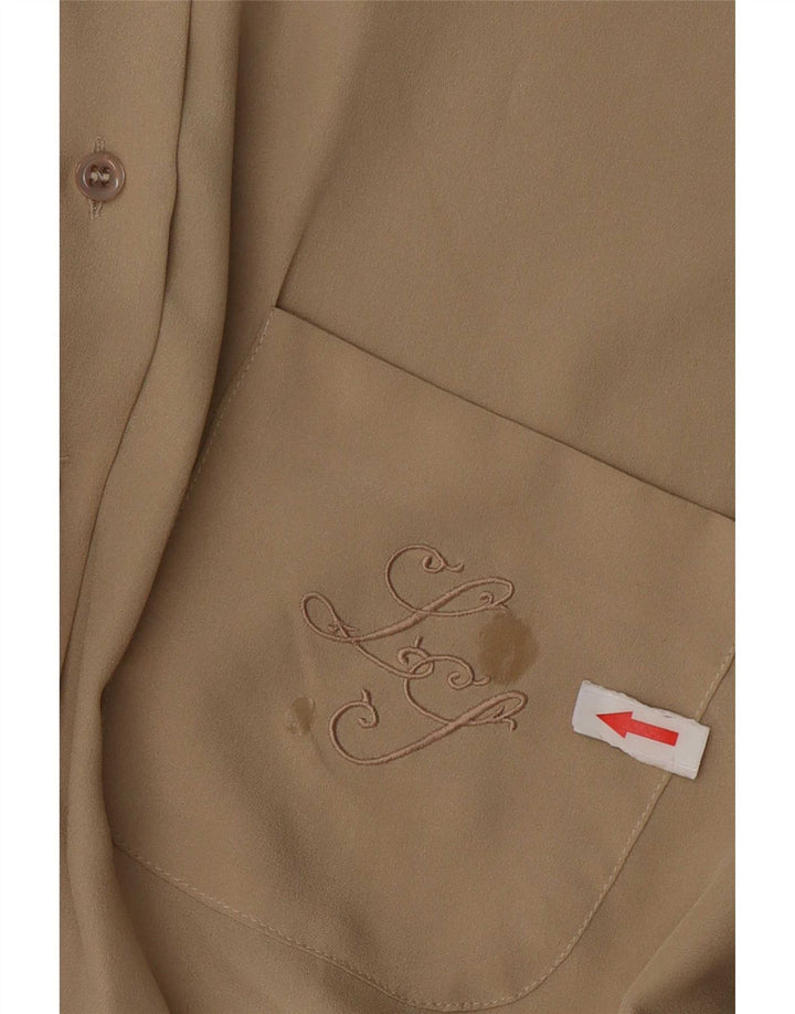 Luisa Spagnoli Blusa Camisa Mujer UK 40 XL Poliéster Beige