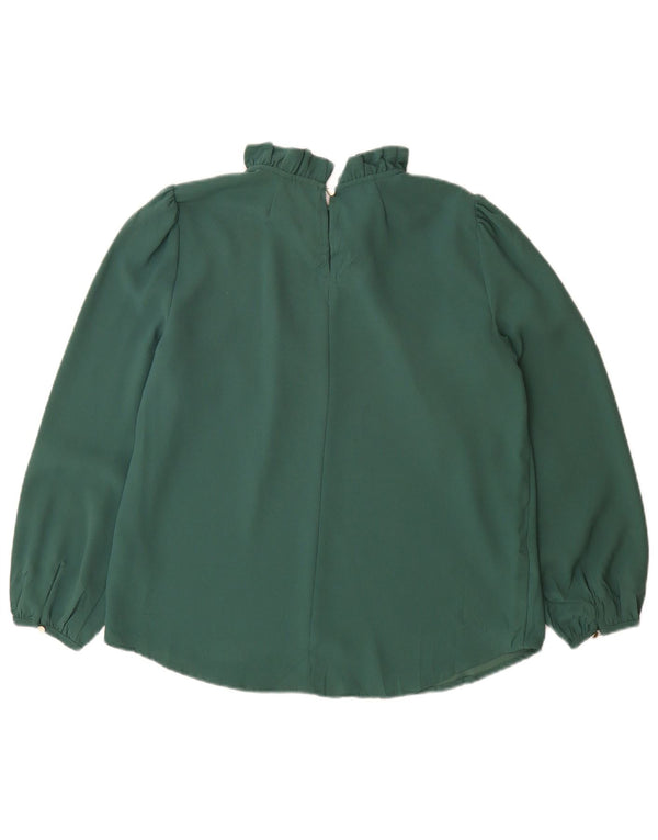 J. Crew Blusa para mujer Top UK 10 Pequeño Poliéster verde