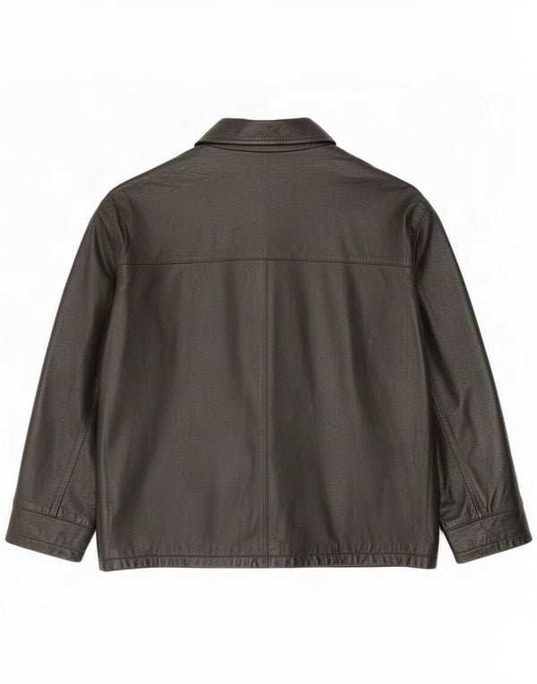 James Dillon Chaqueta de cuero para hombre UK 42 XL Negro