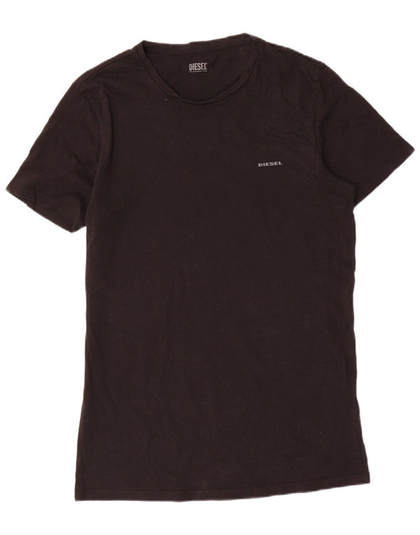Diesel Hombre Camiseta Top Grande Algodón Negro