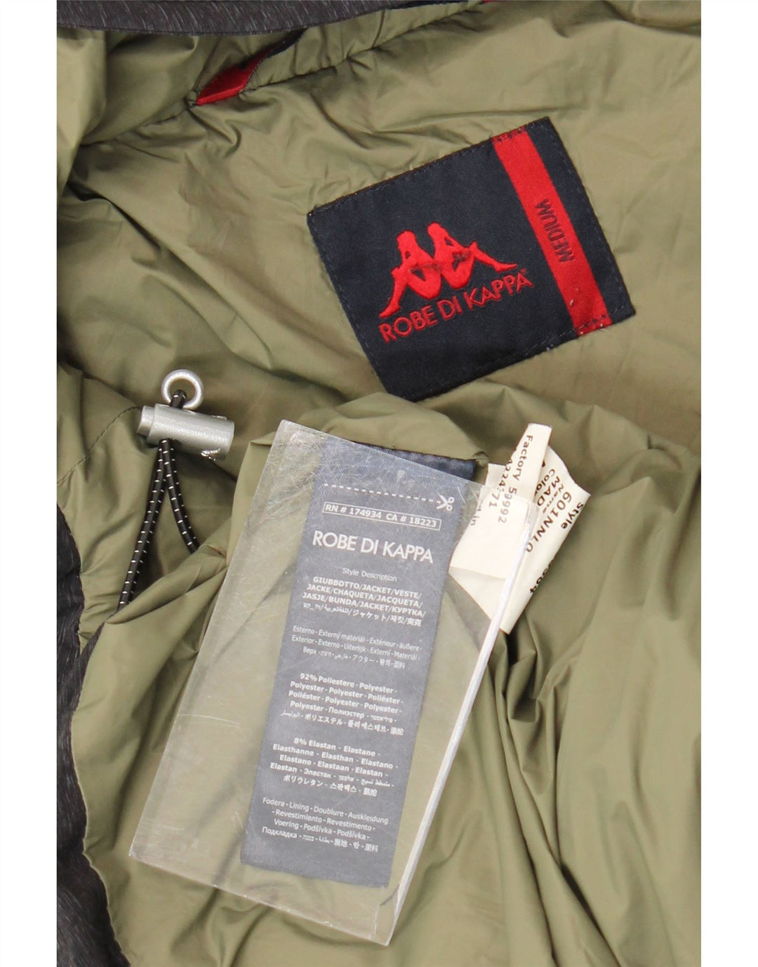 Kappa Chaqueta Anorak Acolchada Con Capucha Para Hombre UK 38 Poliéster Gris Medio