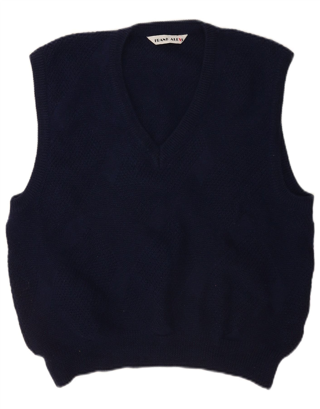 Frank Alexs Chaleco para hombre Camiseta sin mangas Mediana Lana azul marino