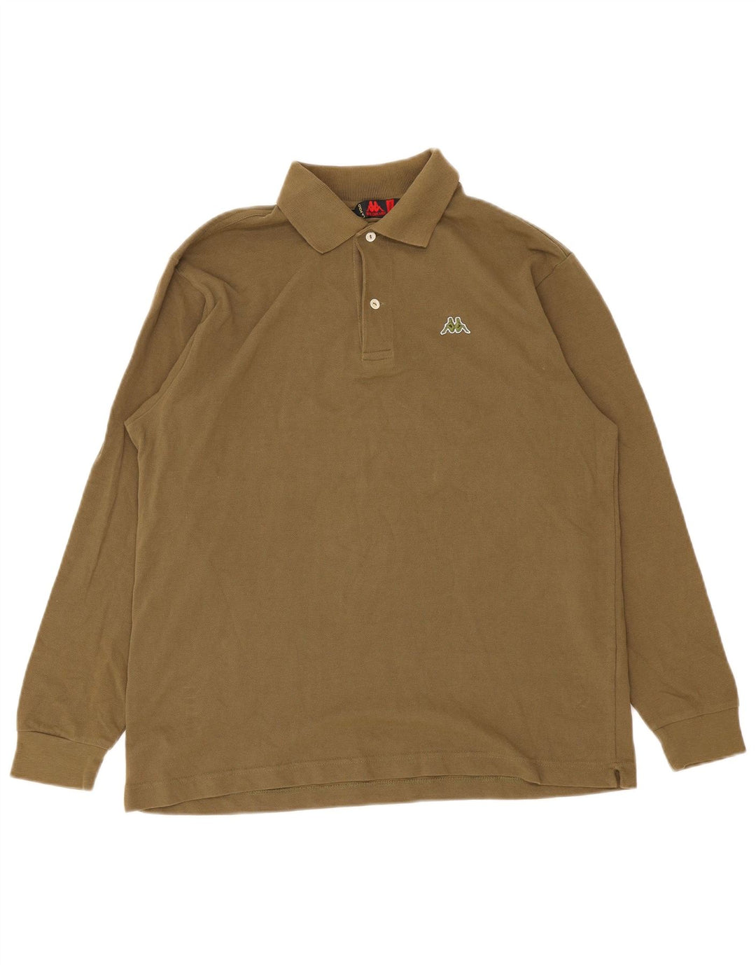 Kappa Polo De Manga Larga De Algodón Caqui Mediano Hombre