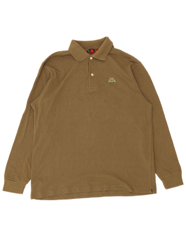 Kappa Polo De Manga Larga De Algodón Caqui Mediano Hombre
