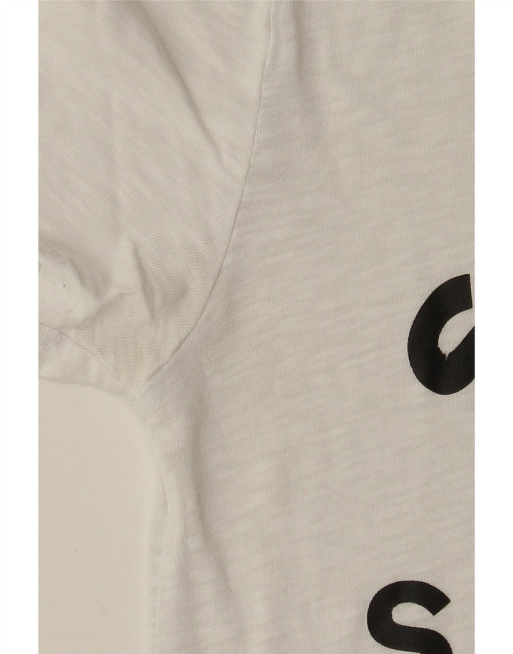 SUPERDRY Camiseta gráfica para hombre Top mediano de algodón blanco