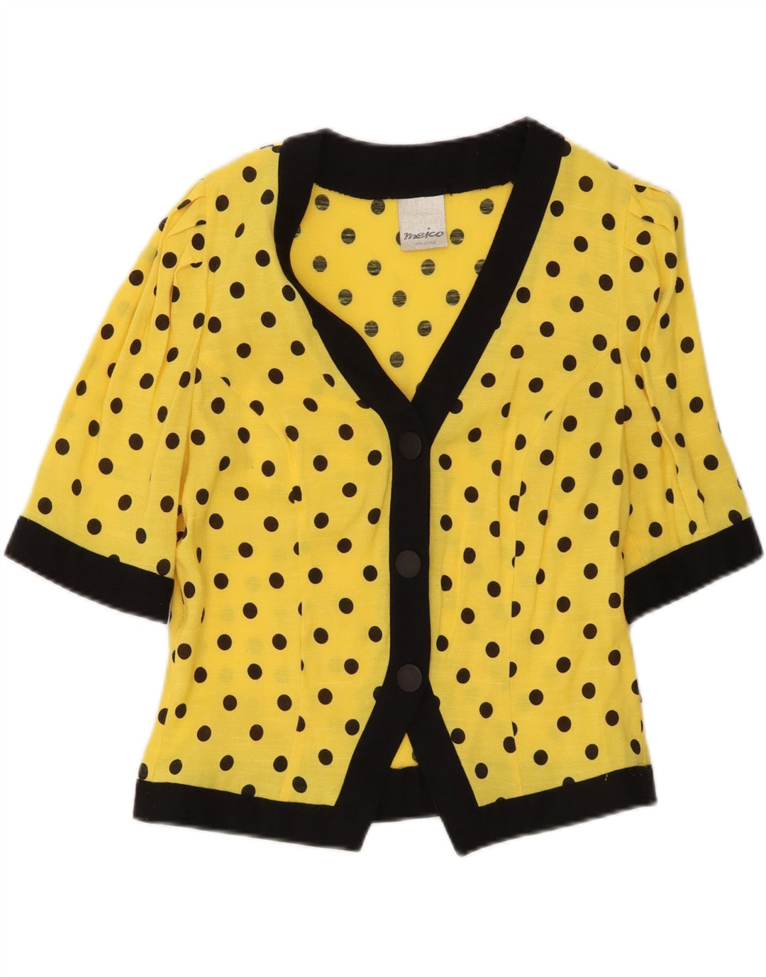 Meico Chaqueta tipo blazer de manga 3/4 para mujer UK 12 Poliéster amarillo medio