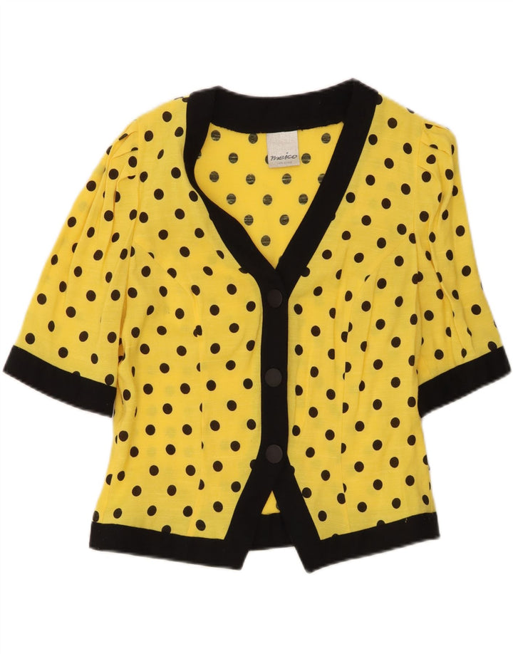 Meico Chaqueta tipo blazer de manga 3/4 para mujer UK 12 Poliéster amarillo medio