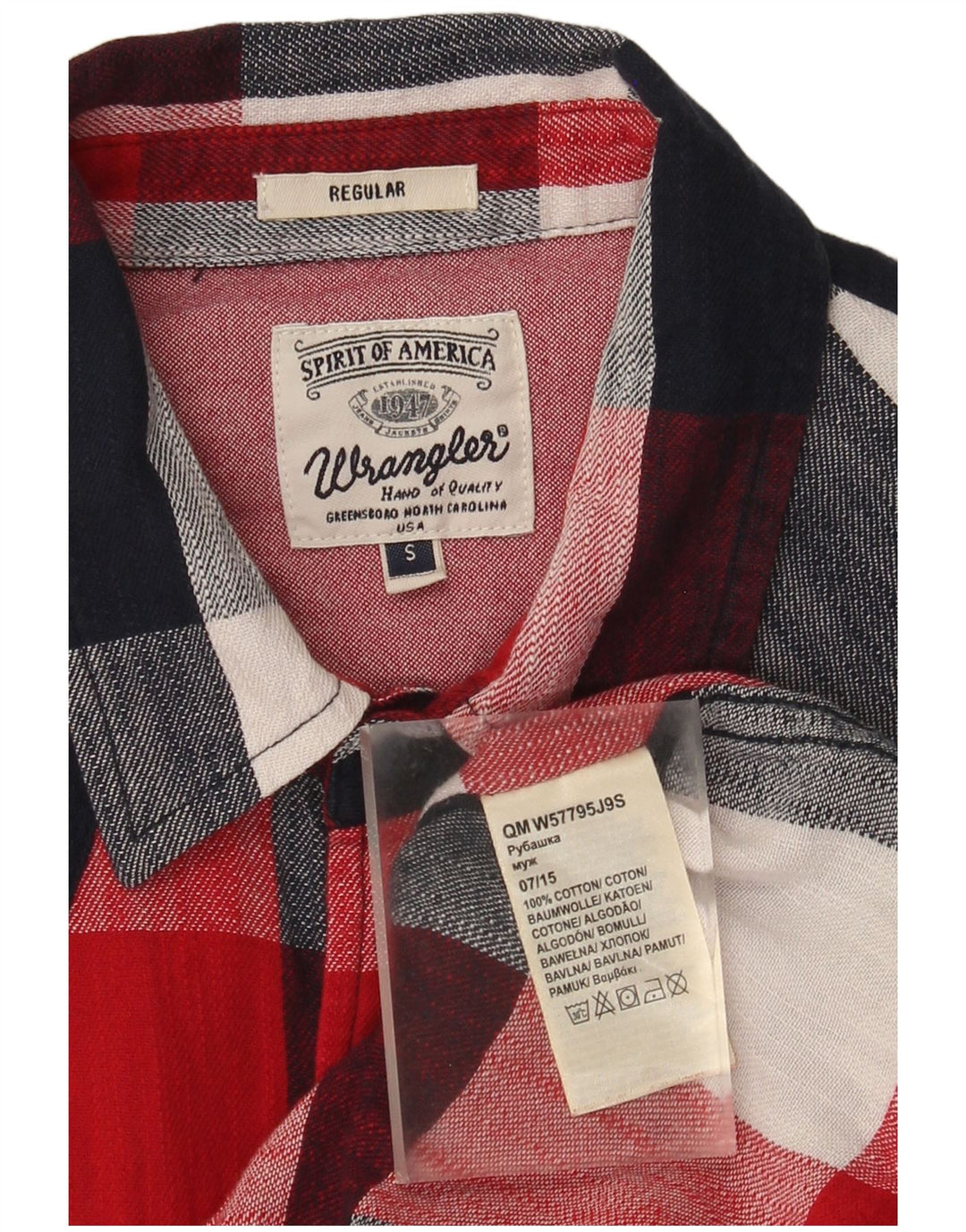 Wrangler Camisa De Franela Regular Fit De Algodón A Cuadros Rojos Pequeños Para Hombre